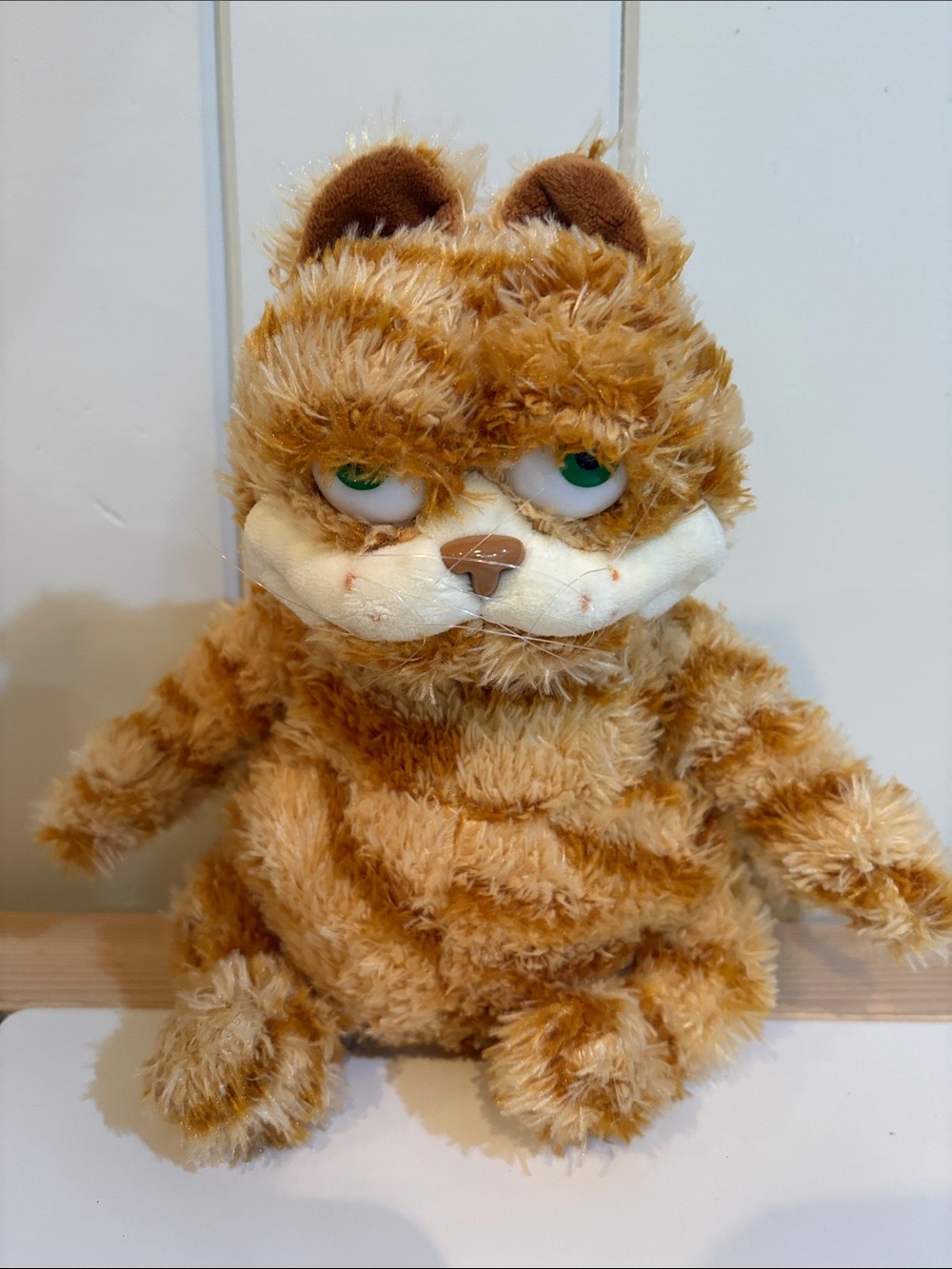 Fei Mao Grumpy Orange Tabby Cat Plush Green Eyes